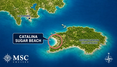 MSC Cruises Catalina Sugar Beach - nová plážová destinácia v Karibiku